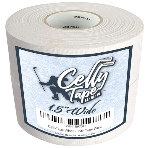 CellyTape Hockey Stick Tape, 1.5 inches Wide, 2 - Pack, Ice and Roller Hockey Cloth Tape, Goalies, Baseball bat Tape, Lacrosse Sports Handle, Strong Adhesive, Easy Tearing Made in USA (White) - Image 2