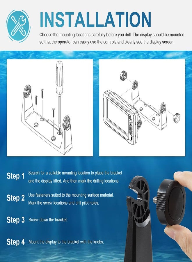Deargooday 000-11019-001 Gimbal Mounting Bracket with Knobs Compatible with HDS-7 Gen2 Gen3 Hook-7 Elite-7 Touchscreen Models - Image 5