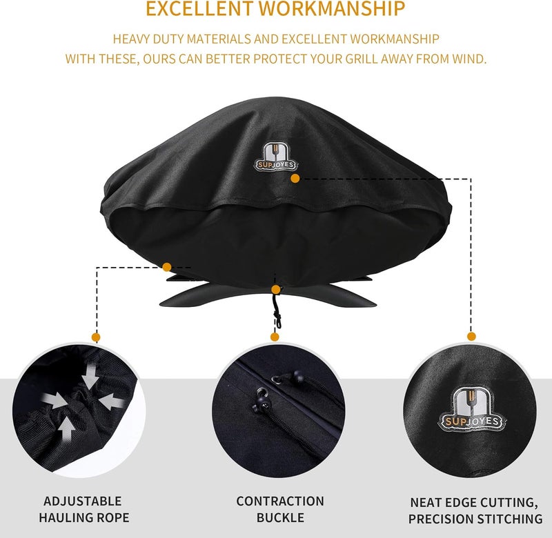 SUPJOYES Grill Cover for Weber Q Series Grill, Portable Grill Cover for Weber Q2000 and Q200 Grills (Not Fit for Weber Q2200) - Image 5