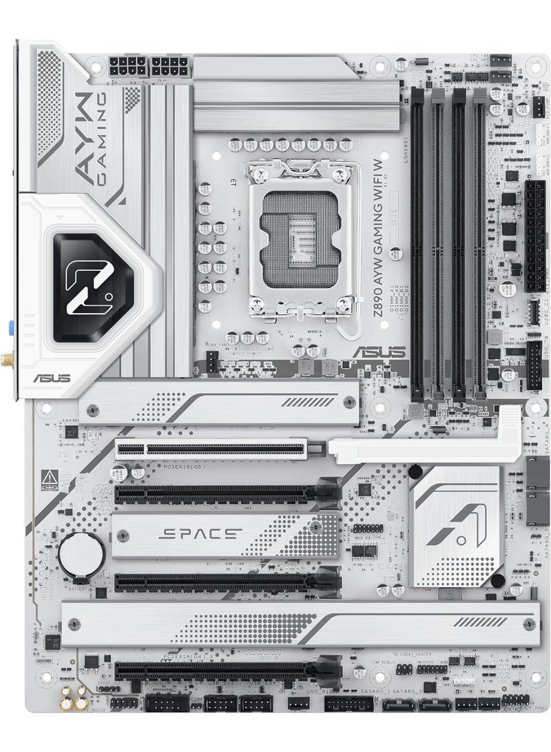 ASUS Z890 AYW Gaming WiFi W ATX Z890 Motherboard, Intel® Core™ Ultra Series 2 Ready, Advanced AI PC-Ready, 16+1+2+1 Stages, DDR5, PCIe® 5.0, Thunderbolt™ 4, USB Type-C®, 4 x M.2, Wi-Fi 7, 2.5Gb LAN - Image 5