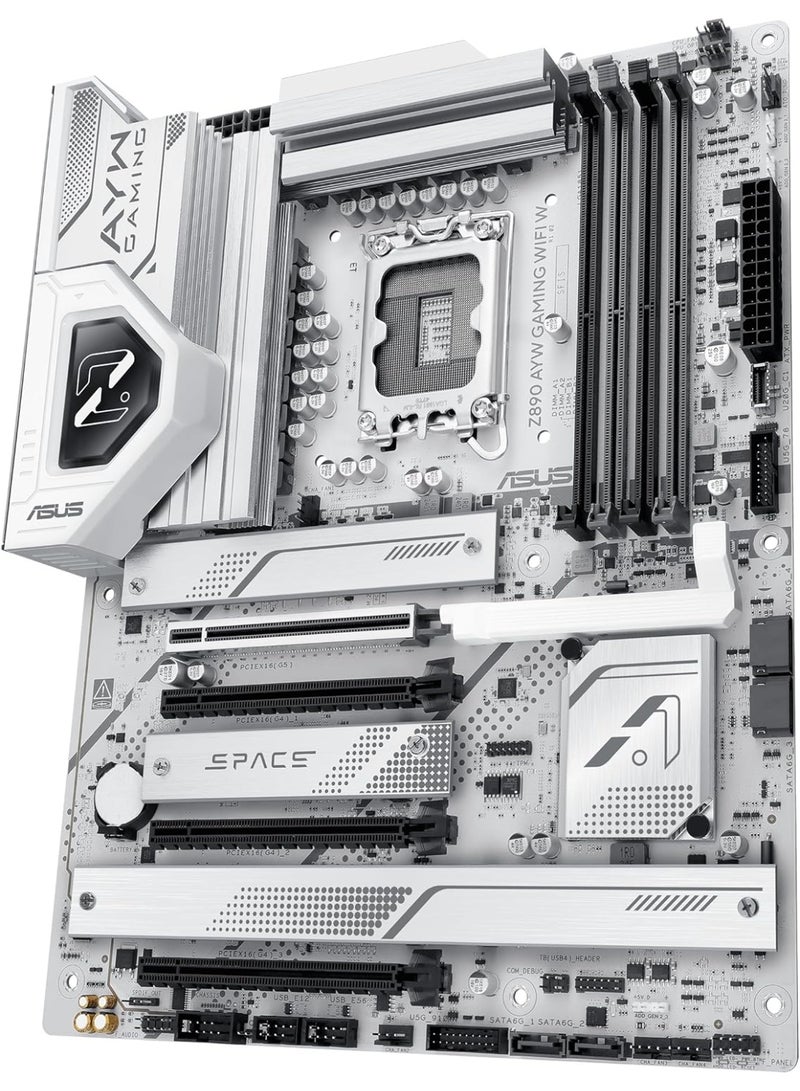 ASUS Z890 AYW Gaming WiFi W ATX Z890 Motherboard, Intel® Core™ Ultra Series 2 Ready, Advanced AI PC-Ready, 16+1+2+1 Stages, DDR5, PCIe® 5.0, Thunderbolt™ 4, USB Type-C®, 4 x M.2, Wi-Fi 7, 2.5Gb LAN - Image 3
