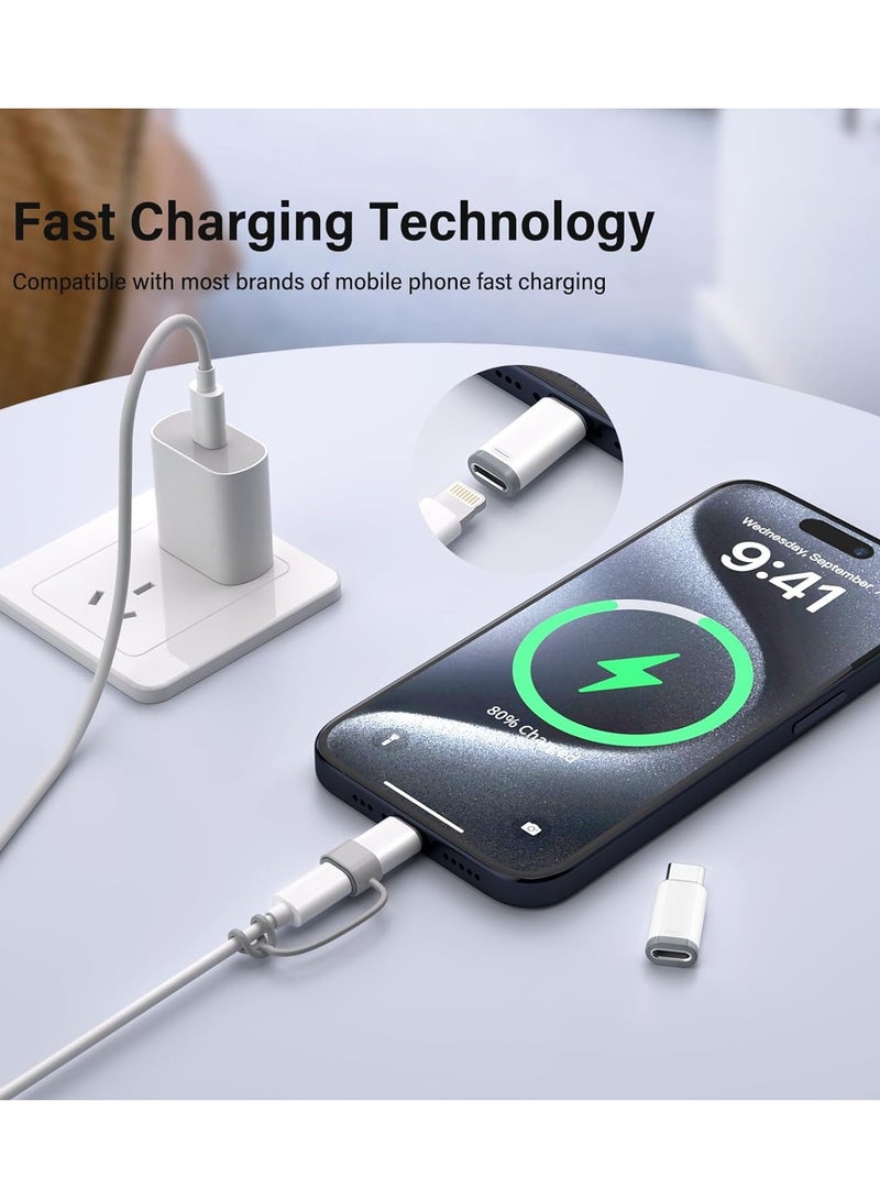 General 4 Pack Lightning to USB C Adapter for iPhone 15/15 Pro/15 Pro Max/15 Plus,Samsung,Support Charging & Data Transfer,Type C Charger Connector Cable,for iPhone 15 Charger Adapter  - Image 3