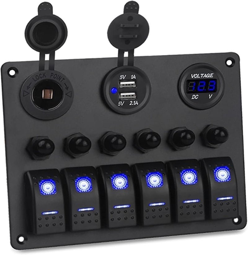 Wivplex 6 Gang Waterproof Marine Switch Panel - Image 1