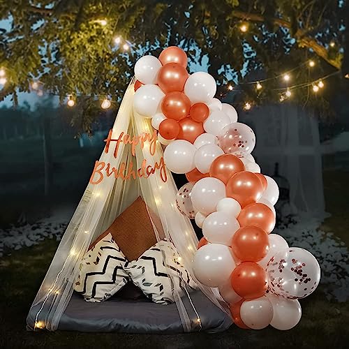 SpecialYou.in Special You Canopy tent for decorations ,Birthday Decoration items for Girl / Boys ,Canopy for bedroom, Net curtain for birthday decoration , Rose gold Balloons for decorations - 41 pcs - Image 4