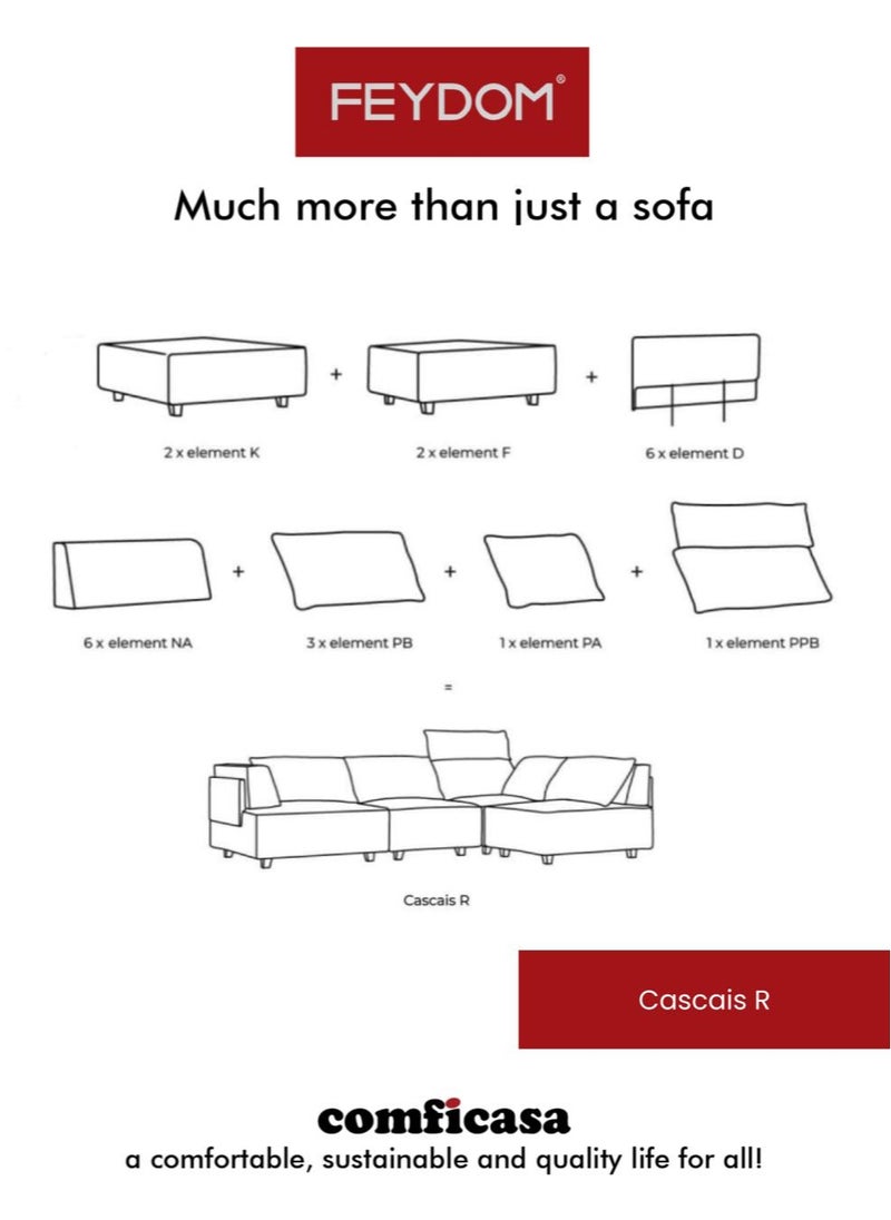 COMFICASA - FEYDOM Cascais R middle grey : The Modular sofa bed - Image 1