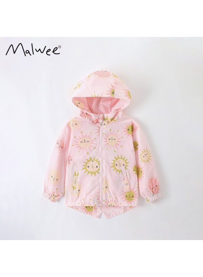 Malwee Girls Trench Coat, Winter Style, European And American Fashion Hooded Cardigan For Toddler And Little Girls