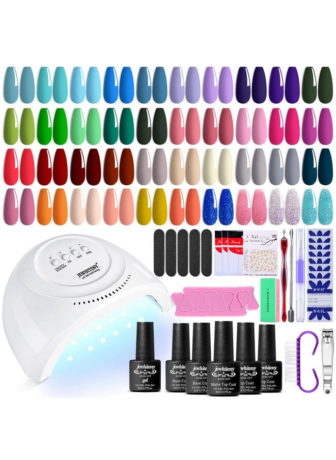 JEWHITENY - 45Pcs Gel Nail Polish Kit With U V Light 120W Led Nail Lamp 40 Colors Gel Nail Polish Set Manicure Tools All-In-One Nail Gel Kit - Image 1