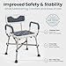 PELEGON Shower Chair for Elderly and Disabled 450lb with Padded Armrests and Back Adjustable Height Shower Seat Heavy Duty Shower Chairs for Inside Shower Handicap Teal - Image 4
