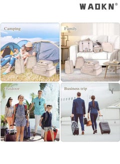 WAOKN Packing Cubes For Suitcases 8 Set Travel Luggage Packing for Suitcases Organizers Set with Toiletry Bag Compression Storage Shoe Bag,Clothing Underwear Bag  - Image 2