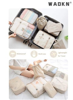 WAOKN Packing Cubes For Suitcases 8 Set Travel Luggage Packing for Suitcases Organizers Set with Toiletry Bag Compression Storage Shoe Bag,Clothing Underwear Bag  - Image 5