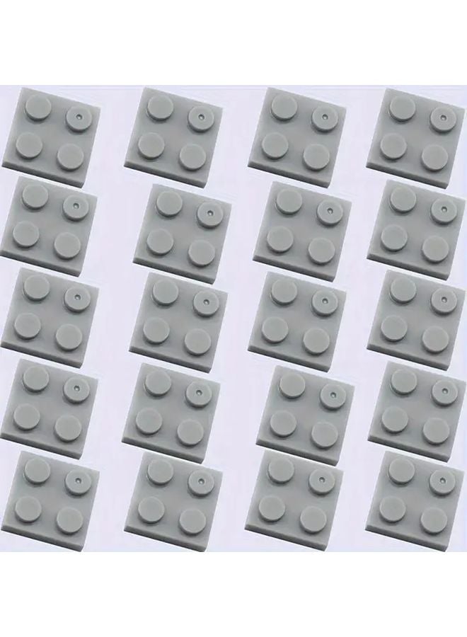 Light Gray Building Blocks 20pcs 2x2 Wall Bricks ABS Plastic DIY Scenery Construction - Image 1