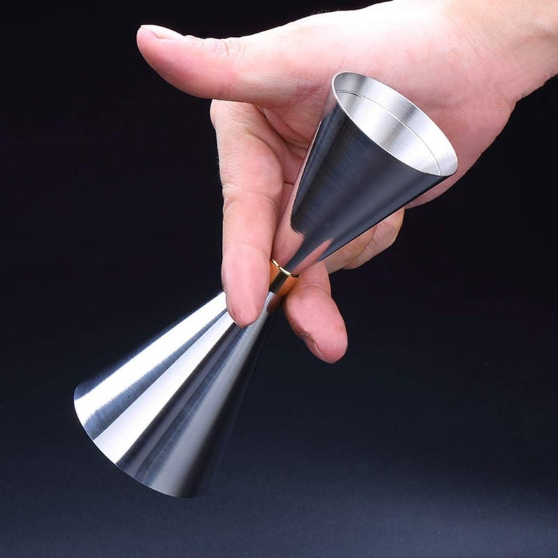 klarako Cocktail Measuring Cup Stainless Steel Bar Jigger 45 60ml Silver, 118mm - Image 2