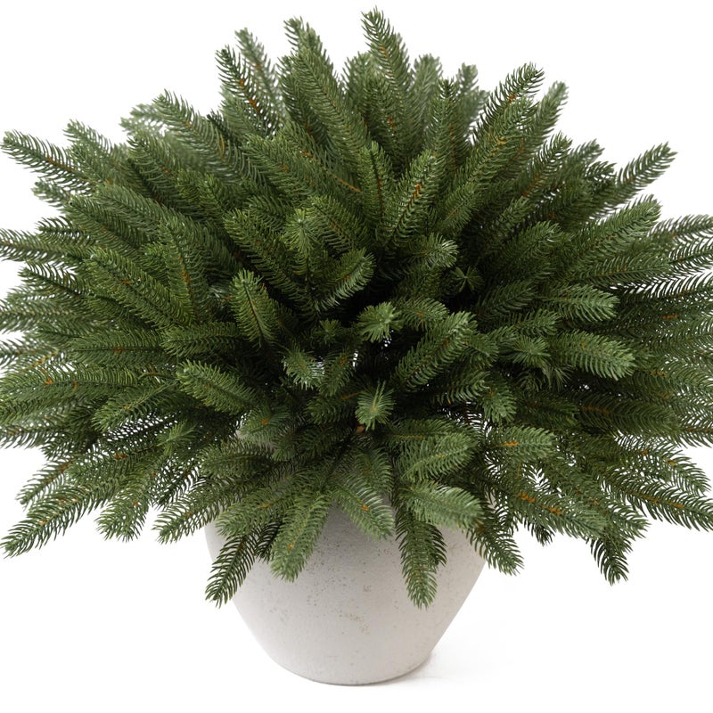 MISSPIN 12 Pcs 19.5 Inches Christmas Cedar Branches, Cedar Artificial Christmas DIY Crafts Faux Branches for Xmas Indoor Outdoor Home Decor - Image 1