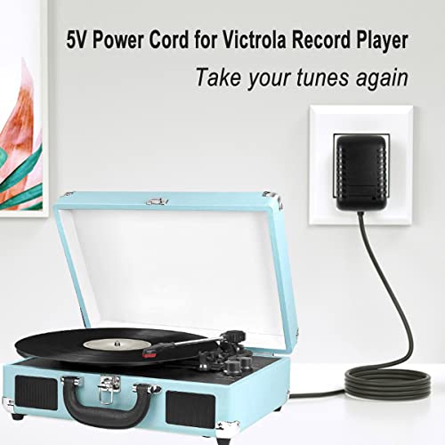 AlloverPower DC 5V 1A 2A Charger for Victrola Record Player Power Cord, for Vinyl Suitcase Turntable Player VSC-550BT VSC-550BT-BK Vintage 3-Speed AC Adapter FJ-SW0501500DU Replacement - Image 3