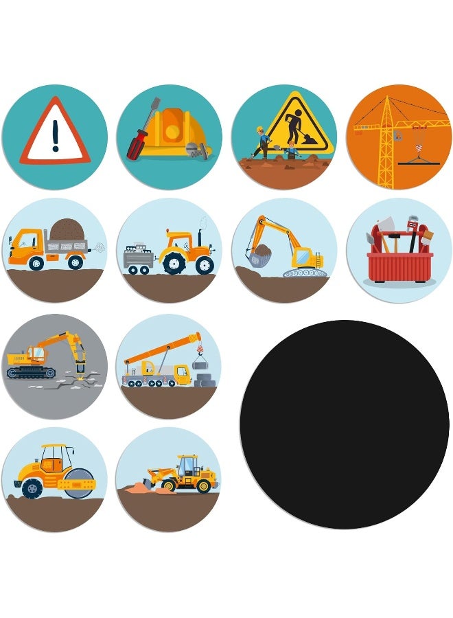 Geyee 24 Pcs Potty Training Stickers Potty You Pee on Toilet Reveal Stickers Chart Reusable Pee Decals Color Changing Seat Toilet Targets for Boys Girls Kids Training Use(Construction) - Image 1