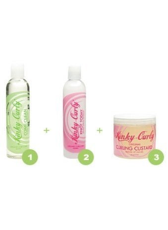 Kinky Curly Kinky Curly Combo Come Clean 8oz  Knot Today 8oz  Curling Custard 8oz 