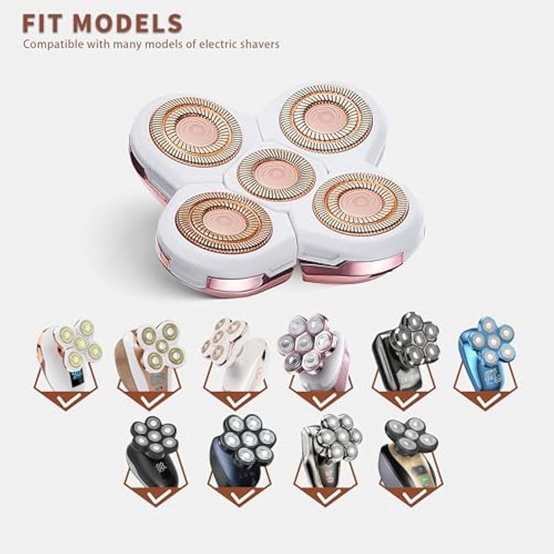 Women's Electric Shaver Replacement Heads，Shaver Head Replacment Women, Shaver Blades Replacement Women,Razors for Women Replacement Heads Body, Face Shaver Replacement heads(White) - Image 3