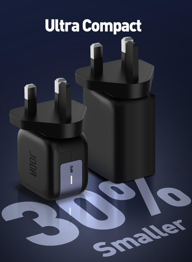 جودا شاحن جداري  جودا  بقوة 30 واط بمنفذ تايب سي – اسود شاحن سريع 30W ⚡ شاحن GaN 20W ⚡ شاحن جودا Type-C 🔌 شاحن USB Type-C 🔋 شاحن مدمج 📱 شاحن سريع للهواتف 📱ايفون⚡ محول  GaN سريع ⚡🔋شاحن للأجهزة المحمولة 📱💻شاحن للجهاز المحمول 📱🔋شاحن شحن سريع 30  وات ⚡💨شاحن للهواتف الذكية 📱📲شاحن للتابلت والساعات الذكية ⌚فيش  جودا للشحن السريع ⚡🔌 - Image 2