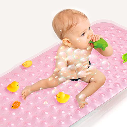 Sheepping Baby Bath Mat for Tub Non Slip Extra Long Cover Bathtub Mat for Toddler Kids 40 X 16 Inch - Eco Friendly Infant Bath Tub Mat with 200 Big Suction Cups,Machine Washable Shower Mat - Image 1