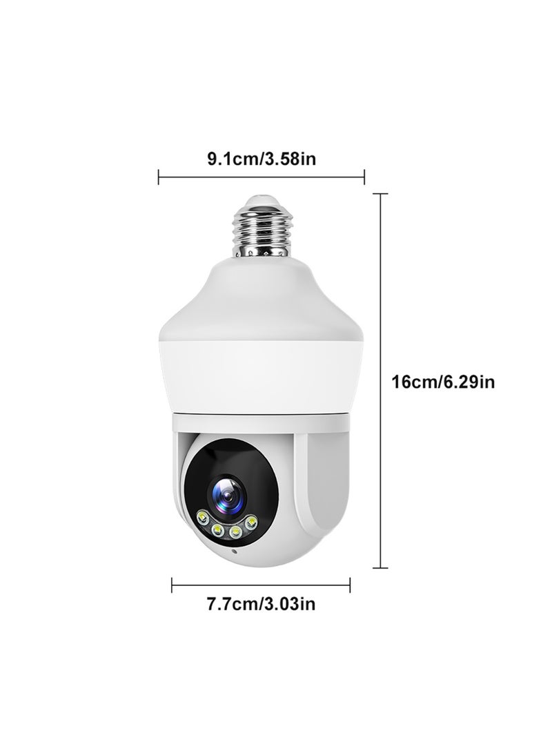 Onno Bulb Wireless Security Camera, 1080P HD WiFi Home Camera, 360° Pan 110° Tilt, Night Vision, Motion Detection, Two-Way Audio, Remote App Control, E27 Socket for Home & Rental - Image 1