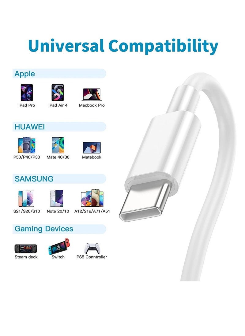 Raxoom 2Pack 2M USB C to USB C Apple Fast Charging Cable for MacBook Pro Air/2020/2019/2018/2017/2016/IPad Air 4/5/iPad Pro 12.9/11 - Image 2