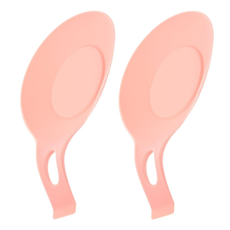 Pink Silicone Spoon Rest Heat Resistant Non Slip Ladle Holder Kitchen Utensil - Image 2