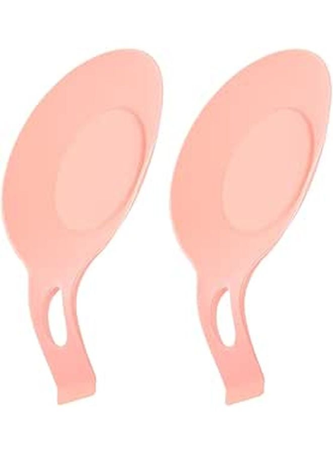 Pink Silicone Spoon Rest Heat Resistant Non Slip Ladle Holder Kitchen Utensil - Image 1