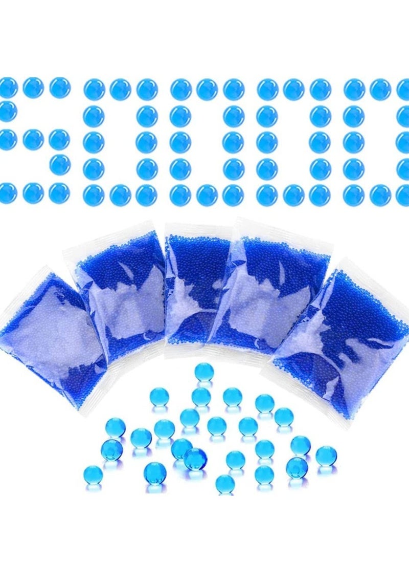 Generic - كرات ماء كرات ذخيرة رصاص مصنوعة من مواد صديقة للبيئة وغير سامة لتزيين مدافع الطلاء والزهور والنباتات جل صديقة للبيئة زرقاء 5 عبوات-7-8مم - Image 1