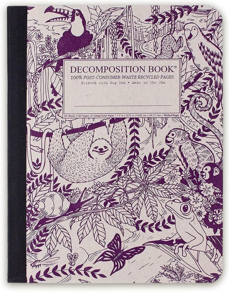Decomposition Rainforest College Ruled Composition Notebook - 9.75 x 7.5 Journal with 160 Lined Pages - Notebooks for School Supplies, Home & Office - 100% Recycled Paper - Made in USA - Image 1