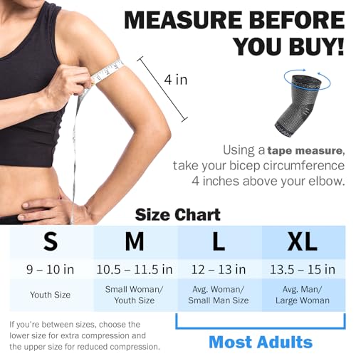 POWERLIX Arm Orthopedic Brace Compression Support (Pair) - Elbow Sleeve for Arthritis, Golf Elbow,Golfers Elbow,Pain Relief,Tendonitis,Tennis (Black, M) - Image 4