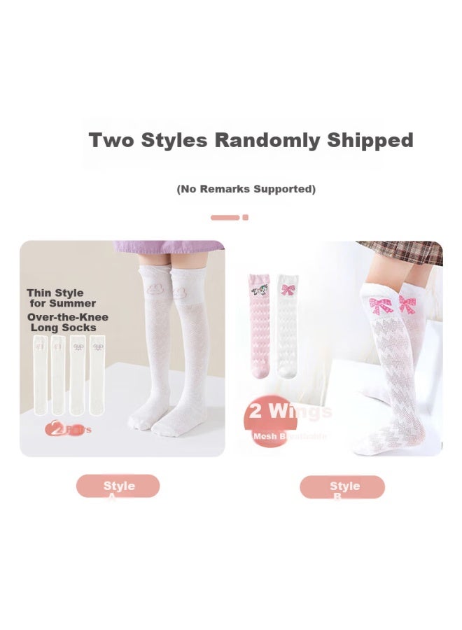 Lovebox Aibao Children's Thin Summer Socks For Girls Over-the-knee Anti-mosquito Socks 2 Pairs Pack One Size Fits All T136 - Image 3