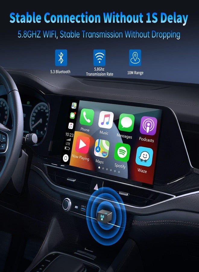 CNDPSTE Wireless CarPlay Adapter for iPhone [2025 Upgrade] Wired Mini Wireless Bluetooth Car Playback Adapter, Plug and Play Stable Connection for 2016 and iOS 10+, USB A/Type C Cars - Image 4