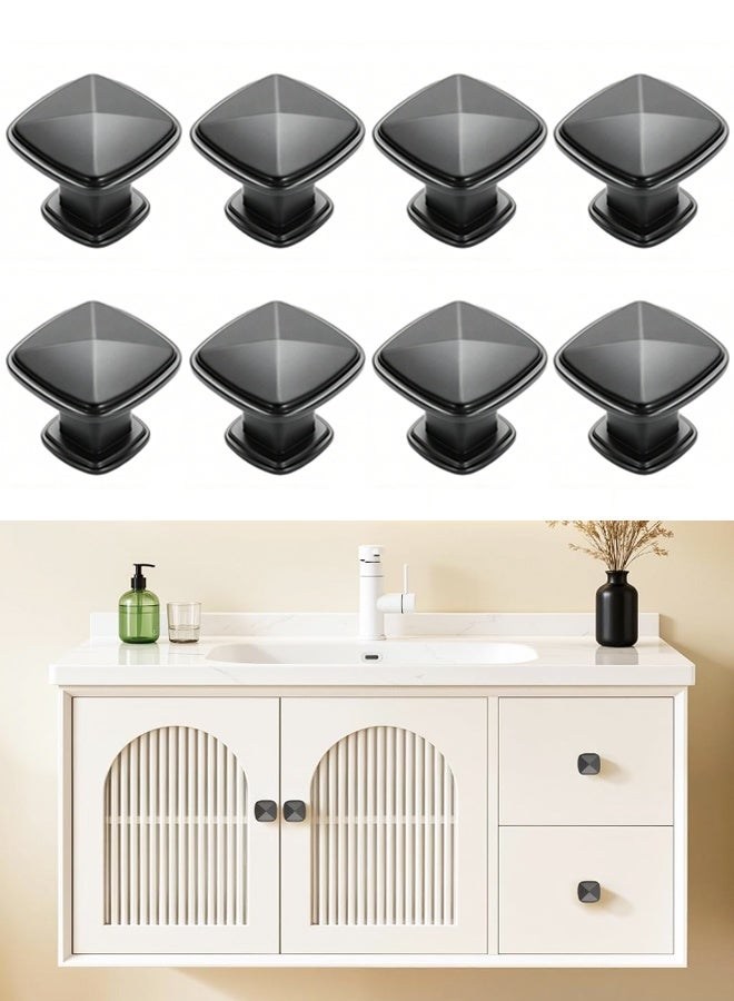8PCS Gunmetal Gray Solid Cabinet Drawer Knobs - Image 1