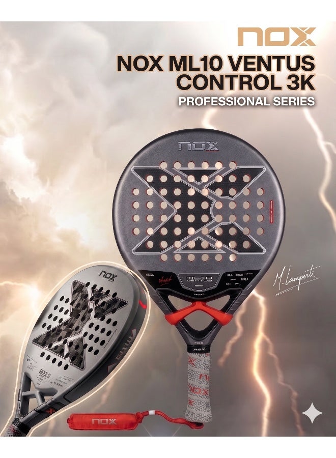 NOX ML10 Ventus Control 3K Padel Racket – Round Shape, Carbon 3K Face, HR3 EVA Core for Maximum Precision - Image 1