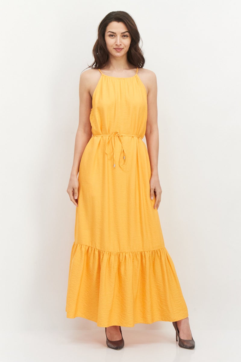 INC Women Solid Maxi Dress, Orange - Image 1