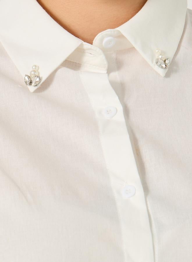 Styli Plus Size Balloon Sleeves Collared Shirt  - Image 5