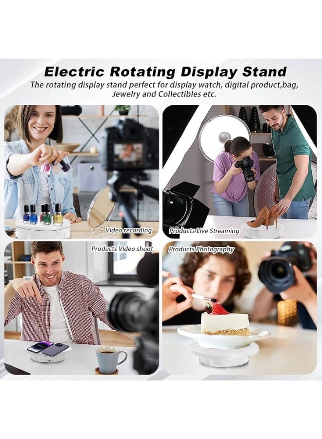 XiuWoo 3-in-1 Electric Turntable, 360°Rotating Display Stand with Remote Control for Photography, Product Display, Jewelry, Watches, 3D Models, Collectibles - Image 5