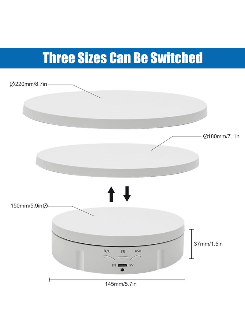 XiuWoo 3-in-1 Electric Turntable, 360°Rotating Display Stand with Remote Control for Photography, Product Display, Jewelry, Watches, 3D Models, Collectibles - Image 3