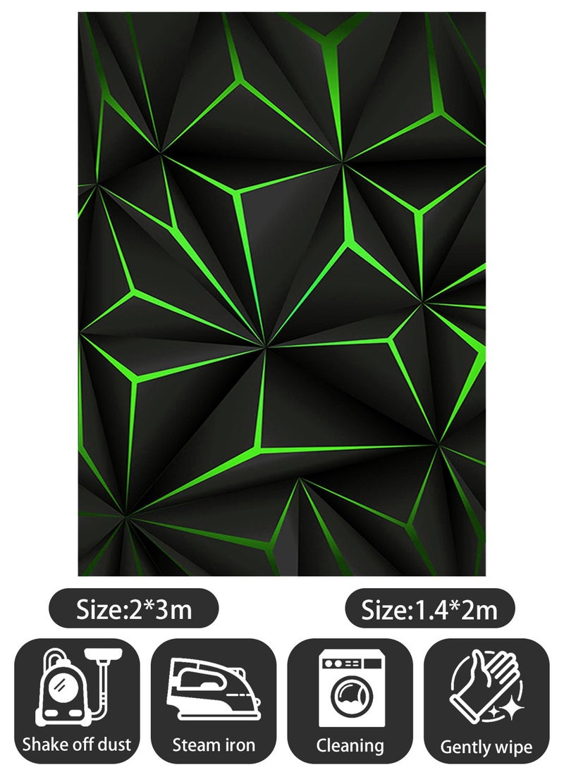 EqiEch - Gaming carpet, 3D abstract geometric visual carpet, soft floor mat, carpet mat, non-slip mat, water-resistant game room carpet, gaming style, multiple sizes - Image 1