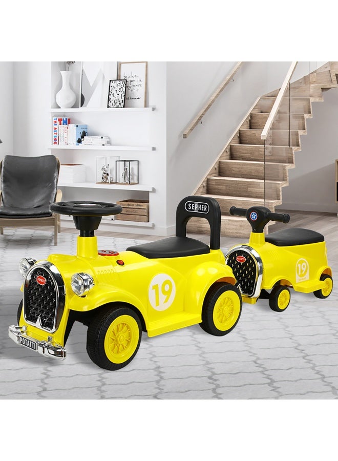 Trackless Ride On Train Set, 2 Seater Baby Ride On Toy Includes 1 Locomotive and 1 Carriage, Electric Toodler Kids Ride On Car with Music for Boys Girls 3+  - Image 3
