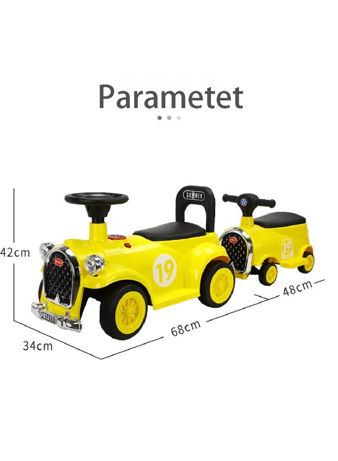 Trackless Ride On Train Set, 2 Seater Baby Ride On Toy Includes 1 Locomotive and 1 Carriage, Electric Toodler Kids Ride On Car with Music for Boys Girls 3+  - Image 2