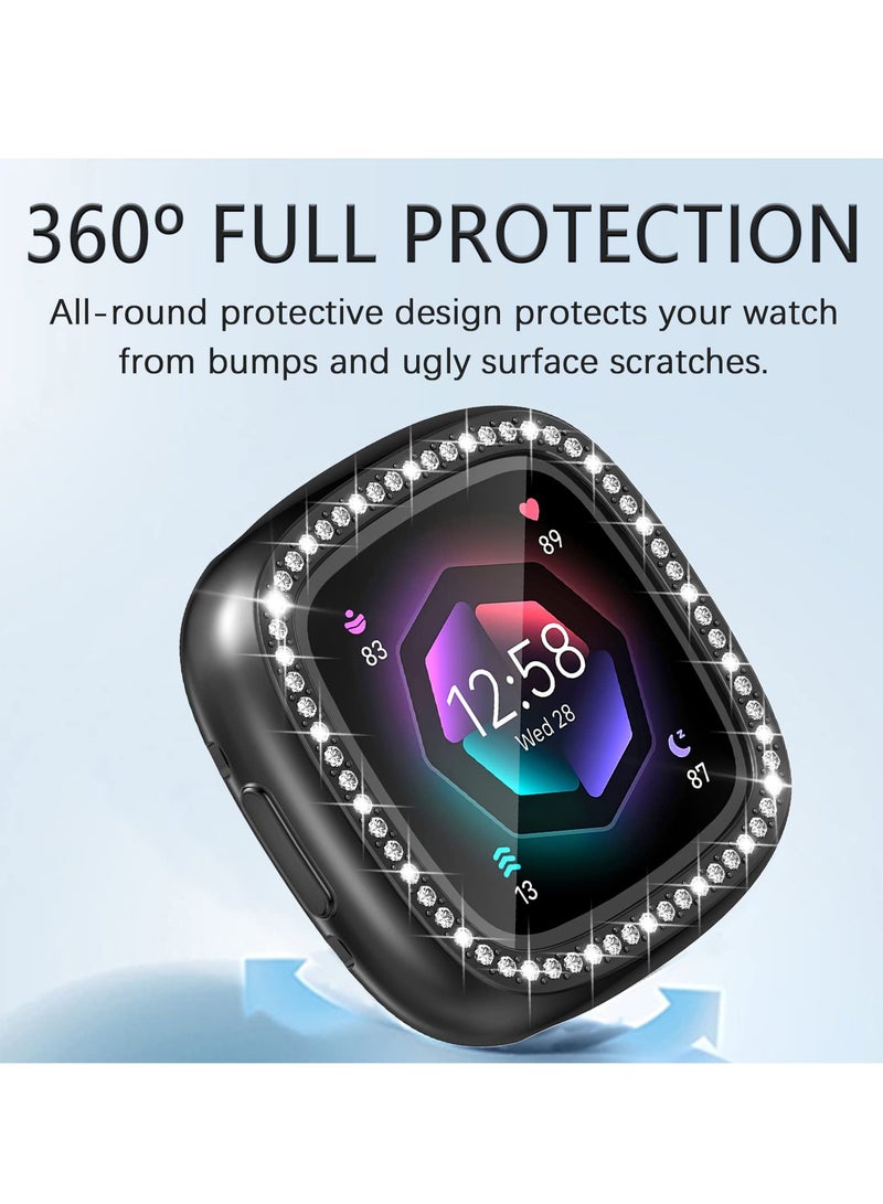 Diamond Crystal TPU Screen Protector Case for Fitbit Versa 4 & Sense 2 - Full Protection Smartwatch Accessories - Image 3