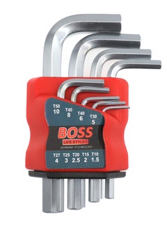 BOSS LIFE STYLE Hex Key, Hex Key Allen Wrench Set, Hex Keys Set-9pcs with holder stand, L key Stanley Set with 9 Pcs Long arm Flat end (1.5mm – 10mm), 1 pack Include 9 pcs with stand holder  - Image 1
