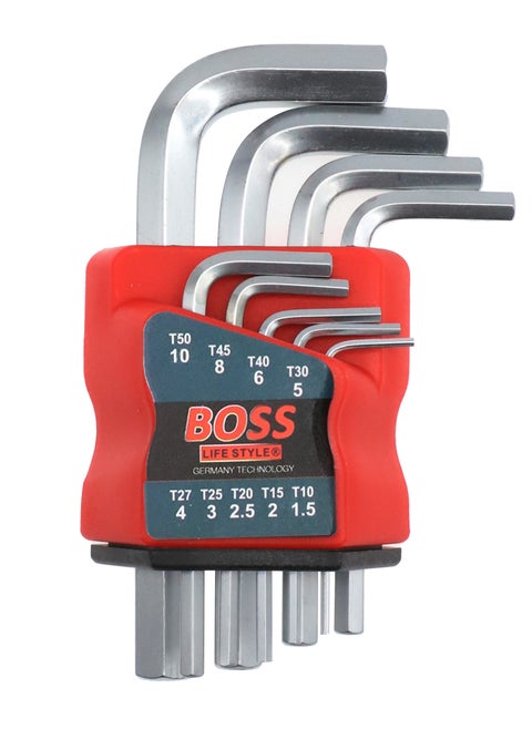 Hex Key, Hex Key Allen Wrench Set, Hex Keys Set-9pcs with holder stand, L key Stanley Set with 9 Pcs Long arm Flat end (1.5mm – 10mm), 1 pack Include 9 pcs with stand holder