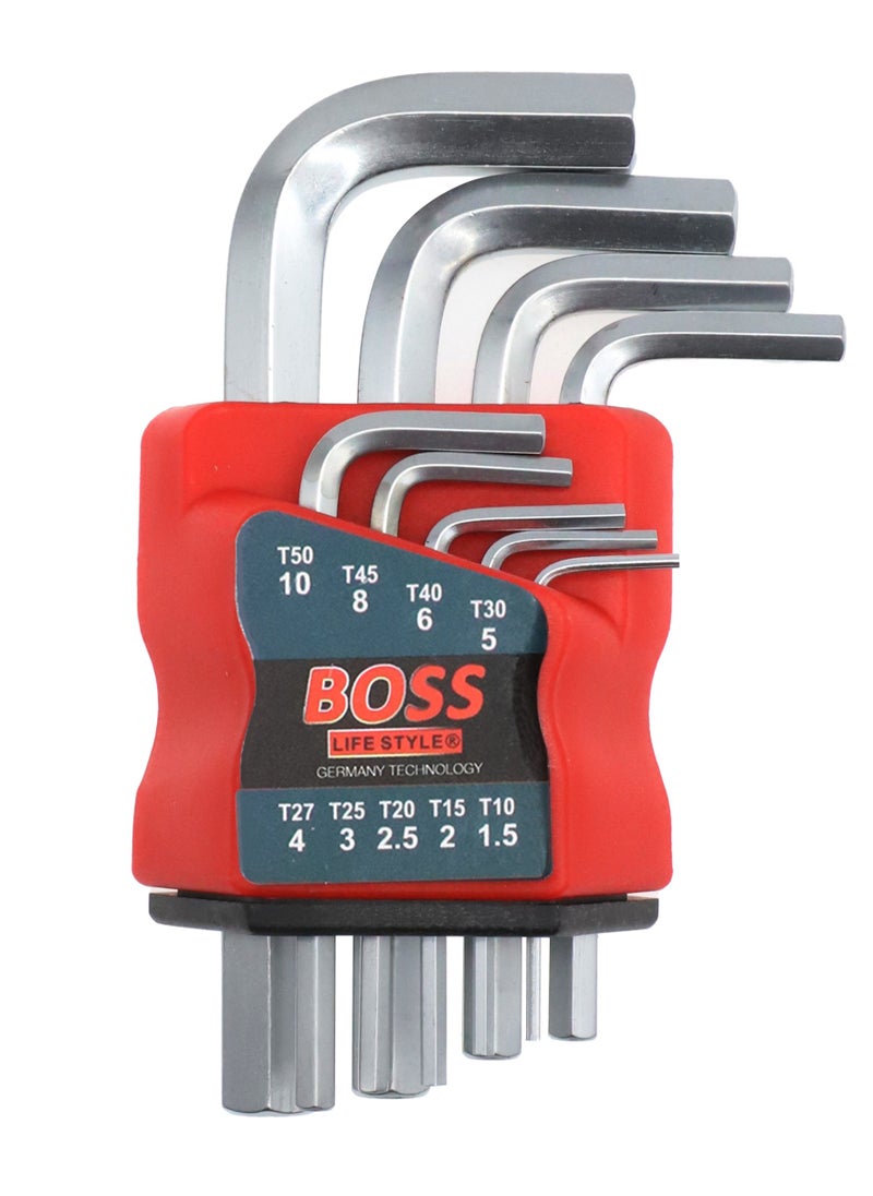 BOSS LIFE STYLE - Hex Key, Hex Key Allen Wrench Set, Hex Keys Set-9pcs with holder stand, L key Stanley Set with 9 Pcs Long arm Flat end (1.5mm – 10mm), 1 pack Include 9 pcs with stand holder - Image 1