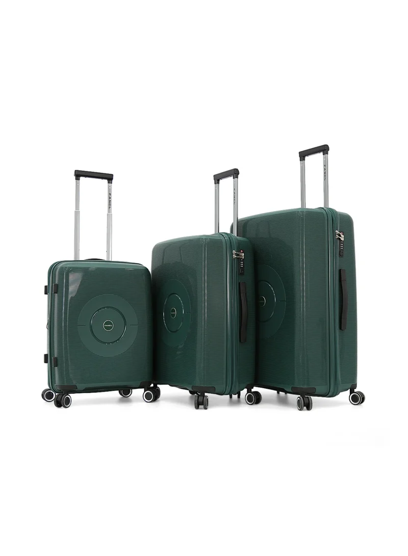 فانكل Hardside Luggage Trolley Bag 3 Pieces Set,Green (S-20",M-24",L-28")