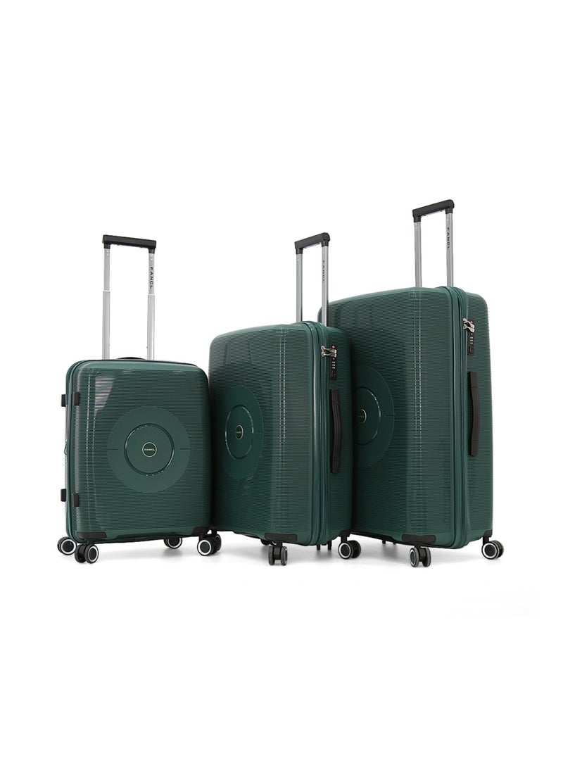 Fancl Hardside Luggage Trolley Bag 3 Pieces Set,Green (S-20",M-24",L-28")  - Image 1