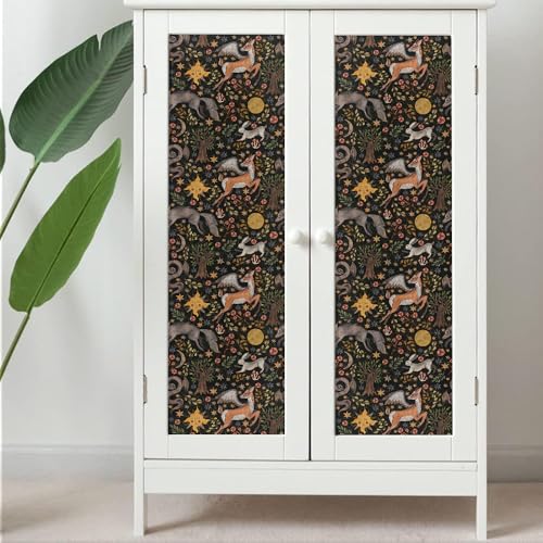 MuralPeel Dark Black Animals Sun Moon Wolf Rabbit Vintage Peel and Stick Wallpaper Self Adhesive Removable Easy Peel Off Contact Paper Stick on Wall Paper for Bedroom Cabinet Renter Friendly - Image 5