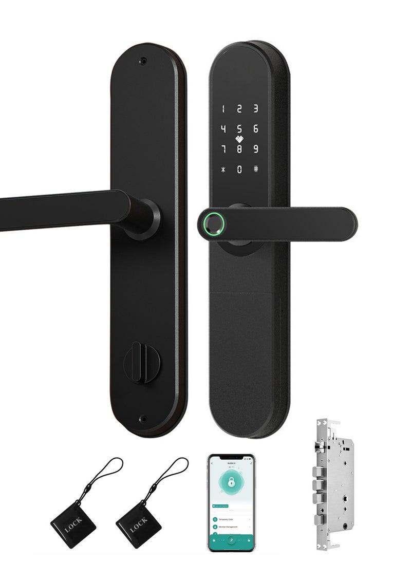 Sharpdo - Smart Fingerprint Electronic Door Lock with Bluetooth - Versatile Access via Fingerprint, Card, Key & Password - Ideal for Home, Apartment, Office, and Hotel Security - Image 1