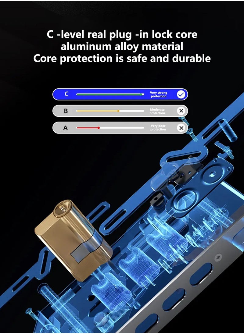 Sharpdo - Smart Fingerprint Electronic Door Lock with Bluetooth - Versatile Access via Fingerprint, Card, Key & Password - Ideal for Home, Apartment, Office, and Hotel Security - Image 1